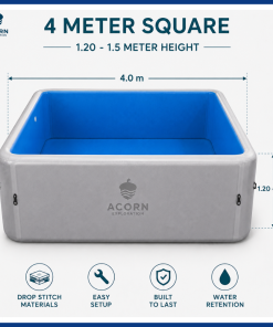 Square Drop-Stitch Pool – 4 x 4 meters