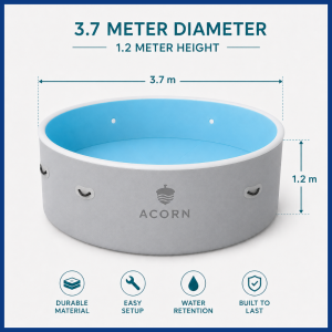 Round Drop-Stitch Pool – 3.7 Meter Diameter